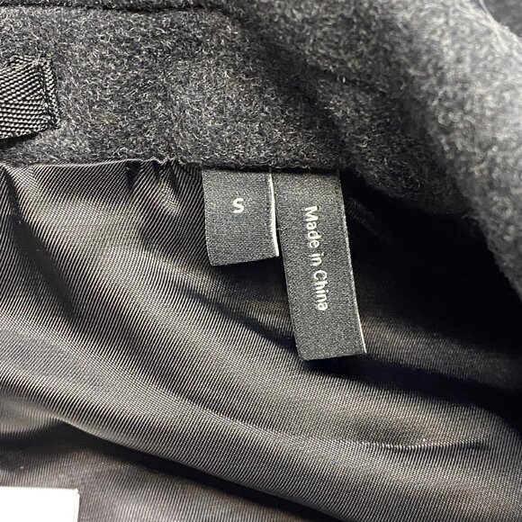 NEW THEORY Men’s Monroe Wool Melton Single-Breasted Coat Grey Melange Size S - Picture 7 of 12